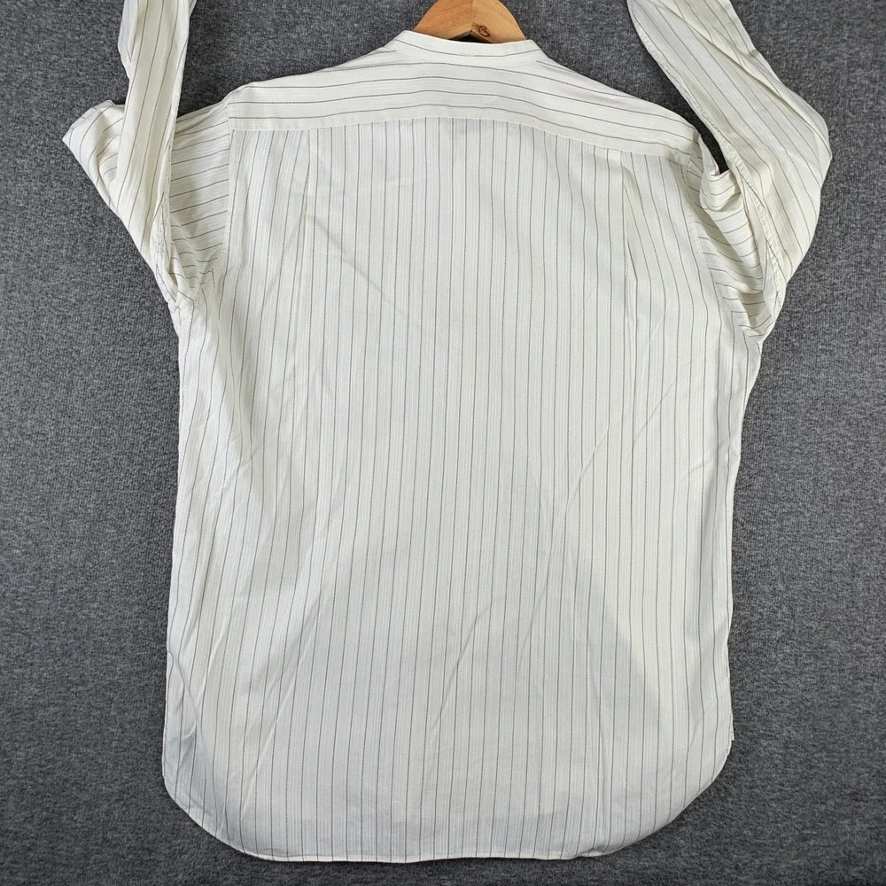 Vtg Polo Ralph Lauren Bernard Shirt Men Medium Band Collar Mandarin Old Money
